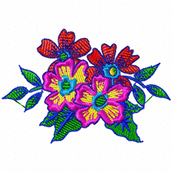 Flowers And Tree Embroidery Design 2